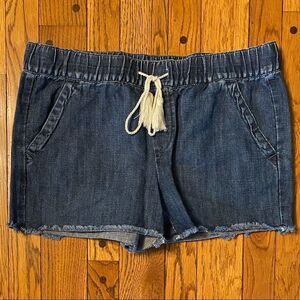 Ann taylor Loft denim drawstring waist Shorty‎ shorts